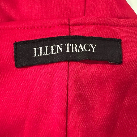 ELLEN TRACY Red Ruched Cowl Neck Long Sleeve Cocktail Gown/size S - Picture 10 of 10